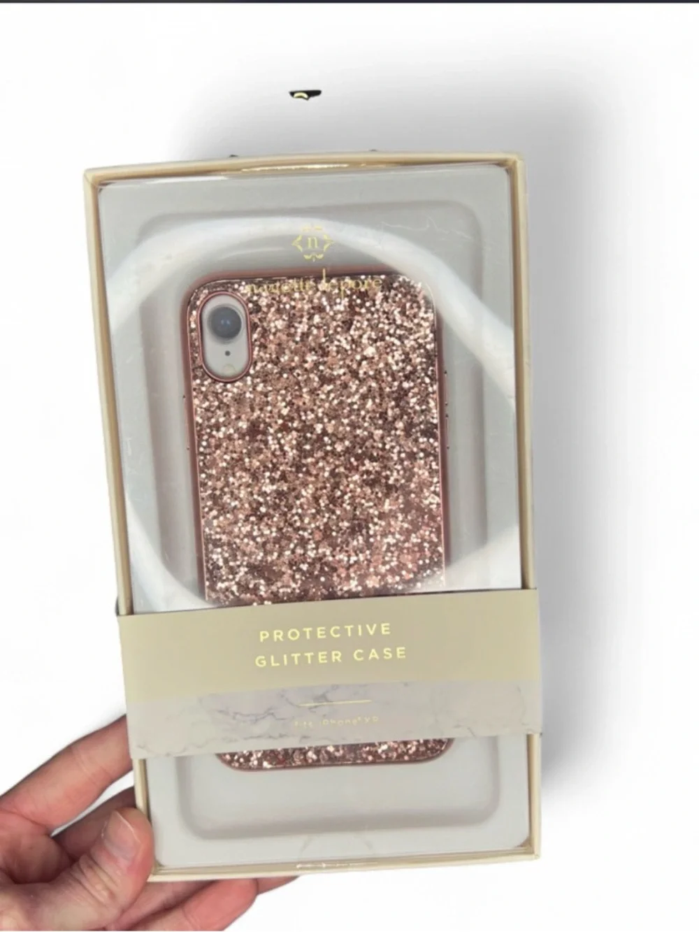 Nanette Lepore Glitter iPhone XR‎ Case Rose Gold NWT